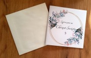 Zaproszenie chrzest do wypisania 15x15 + koperta ecru (komplet 10 szt.)