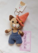 Kotek na szydełku, bryloczek, handmade 