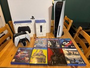 Sony PS5 CFI-1216A + 2 PADY + ŁADOWARKA SONY DUALSENSE + 7 GIER 