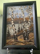 Vintage marmurowy pejzaż lata 60-70 Rosja.