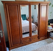 Elegancka Szafa drewniana z lustrami jasny dąb szerokość 200 cm
