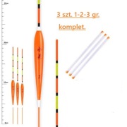 Spławiki wędkarskie 3 szt. 1-2-3 gr. komplet.