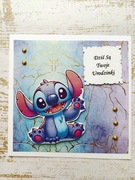 Kartka urodzinowa że Stitchem
