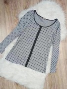 Bluzka w kropki groszki szara S 36 Orsay z długim rękawem koszula popielata