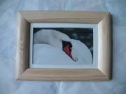 DREWNIANA RAMKA Z ŁABĘDZIEM