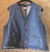 Niemiecka jeansowa bawarska kamizelka myśliwska trekkingowa L TYROL AUSTRIA