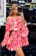 Sukienka damska koktajlowa Glamour print nowość LA DIVA 