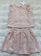 Elegancki koronkowy komplet dla dziewczynki spódniczka bluzka H&M r. 92 