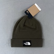 Czapka zimowa beanie the north face tnf logo zielona khaki nuptse na zimę