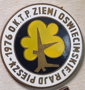 Odznaka RAJD PIESZY O.K.T.P.ZIEMI OŚWIĘCIMSKIEJ 1976 
