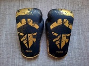GROUND GAME RĘKAWICE BOKSERSKIE SKÓRZANE CAGE GOLD 14oz stan idealny