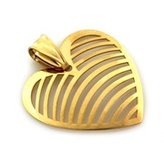 Złote ażurowe serce próba au375 0.79g zawieszka złota 