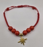 Bransoletka czerwona Howlit barwiony regulowana talizman energii i siły