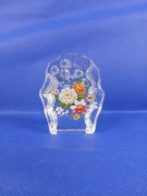 Przycisk dekoracyjny Bryła szkła Bryła lodu Kwiaty Dekoracja szklana Sweden