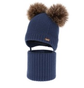 Zestaw czapka i komin 100% wełna merino