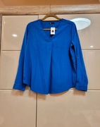 niebieska bluzka TEX z dekoltem V, nowa z metką – M