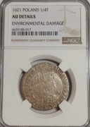 Ort 1621 Bydgoszcz SIGI PRVS MAS NGC Au Details  tarcza bez ozdobników R5