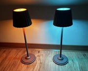 Komplet 2 lamp do salonu sypialni rudo-brązowe z plisowanym abażurem