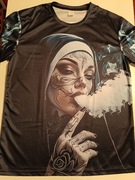 Koszulka męska, uniseks druk cyfrowy dwustronny 3D zakonnica NOWA rozmiar L