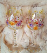 Młoda Para ręcznie malowany zestaw kieliszków do wina 2 szt. 280 ml.