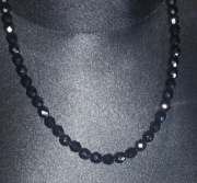 elegancki naszyjnik, czarne perły, szlifowane szkło, 52cm, Jablonex