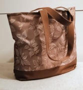 Torba shopper hand made wodoodporna złote listki