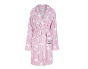 TOKYO LOUNDRY KRÓTKI RÓŻOWY W GWIAZDKI SZLAFROK Z KAPTUREM S