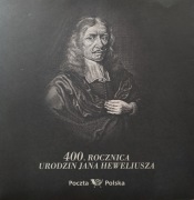 Koperta FDC w zestawie. Jan Heweliusz 400 rocznica urodzin. PP 2011