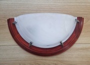 Lampa ścienna oprawa kinkiet półplafon lite drewno szkło