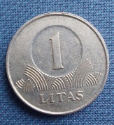 Moneta Litwa 1 lit 2002
