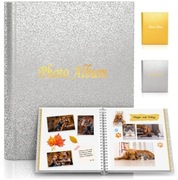 Instax Mini Polaroid-  Brokatowy Album Na Zdjęcia Srebrny