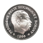 Wybrzeże Kości Słoniowej, Felix Houphouet-Boigny, 10 franków 1966. St L-.