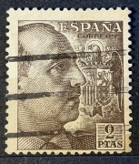Hiszpania, generał Francisco Franco, około 1939-1940 roku, 2 pesety