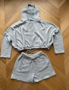 Szary błękitny komplet letni zestaw / Gray blue summer set / Lila Lou / S