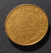 Moneta Francja 10 centymów 1965