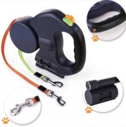 Smycz Automatyczna dla Dwóch Psów, Kotów + Latarka 3m [HIT]