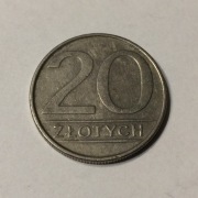 20 zł złotych 1986 z obiegu 