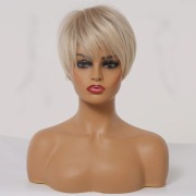 Peruka Włosy Blond Bob Krótkie Naturalny Wygląd jak prawdziwe w dotyku