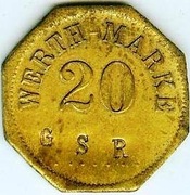 SOBÓTKA WERTH-MARKE 20 G S R mos 20,6x20,6 mm - unikat