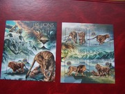 Burundii 2012 MNH Fauna Zwierzęta Lwy 2 bloki