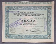 1926 Warszawa, 1 Akcja 100 złotych na Zastaw Ruchomości, stemple !!!