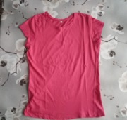 Bluzka damska czerwono-malinowa krótki rękaw M