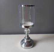 ZESTAW ŚWIECZNIKÓW SZKLANY 2 SZT LAMPION KRYSZTAŁ 