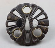 Tsuba żelazna szkoła Higo okres Edo XVII/XVII w. katana wakizashi 