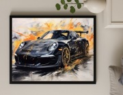 Obraz na płótnie Czarne Porsche GT3RS 