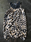 ATTRATTIVO sukienka print łaty czarna nude beż rozm. M 38 stan BDB