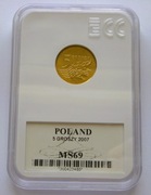 GK. 5 GROSZY 2007 R GCN  WYSOKI GRADING MS69!