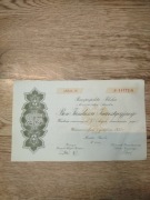 Bon Funduszu Inwestycyjnego - 1933 r. 