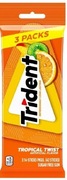 Gumy do żucia z USA Trident smak tropikalnych owoców. 3 pak/42 szt.