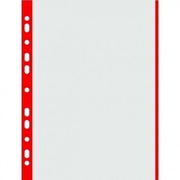 KOSZULKI NA DOKUMENTY A4 CZERWONE BRZEGI 25 szt.